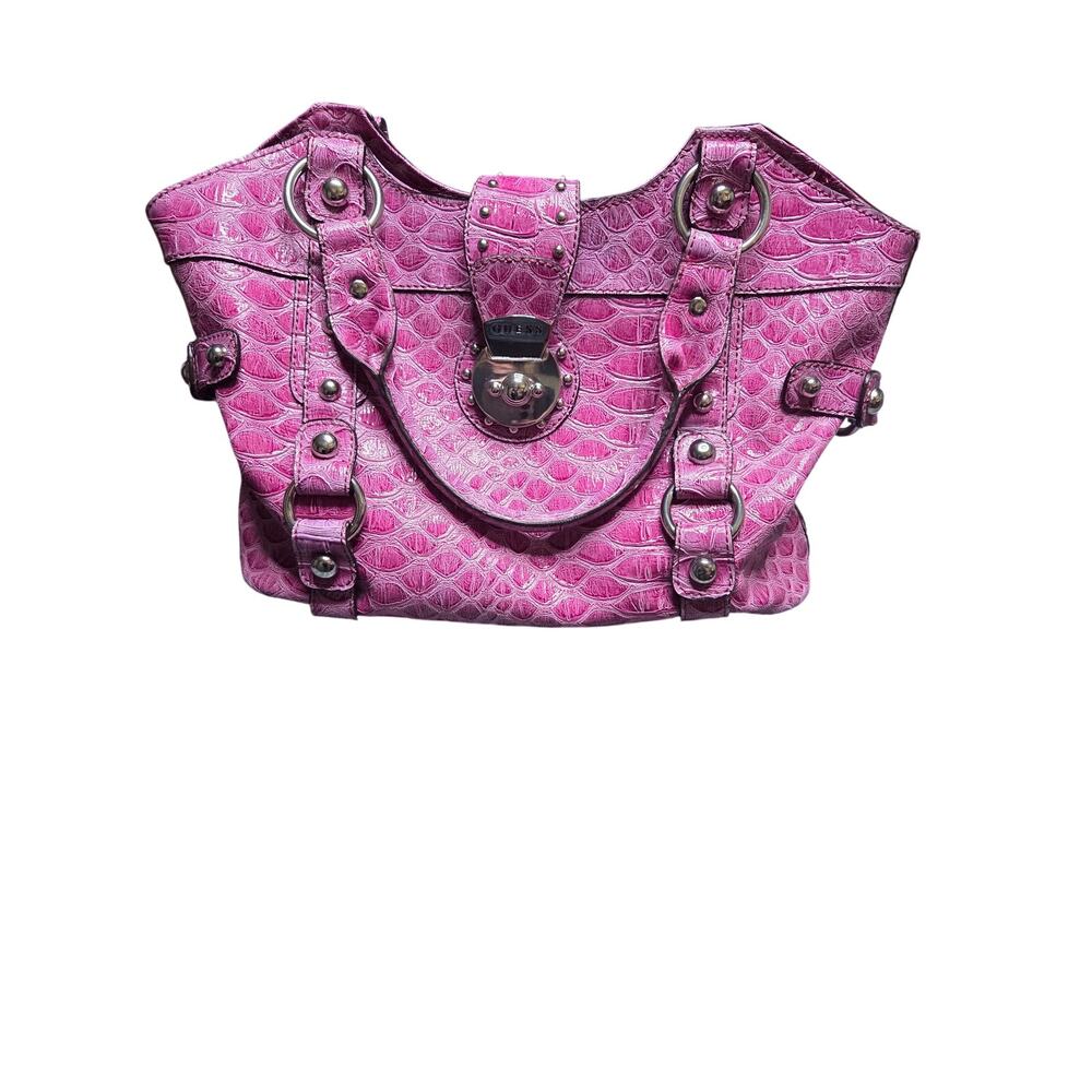 Guess Vintage Pink Studded Crocodile Bag
